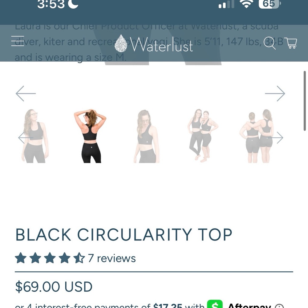 Waterlust Black Circularity Water Top - Picture 6 of 7